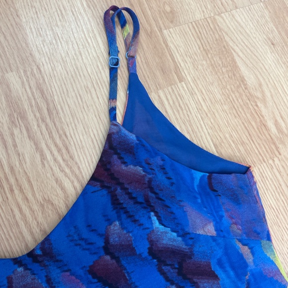 Lulus Flying Watercolors Royal Blue Watercolor Print Sheath Maxi Dress, Size XS - Picture 10 of 14